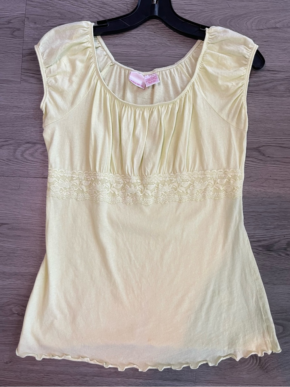 Y2K xhilaration butter yellow baby doll shirt